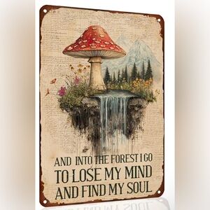 And Into The Forest I Go Vintage Metal Sign NIP